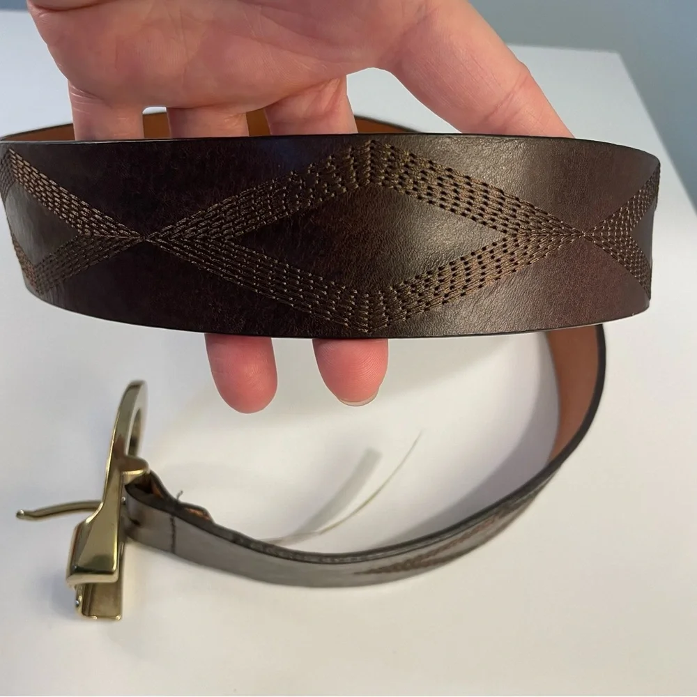 Michael Kors Brown Leather Belt Size Large